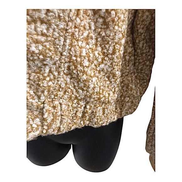 Tan boiled‎ wool look snap button front bomber style jacket size large brand new - Picture 8 of 13